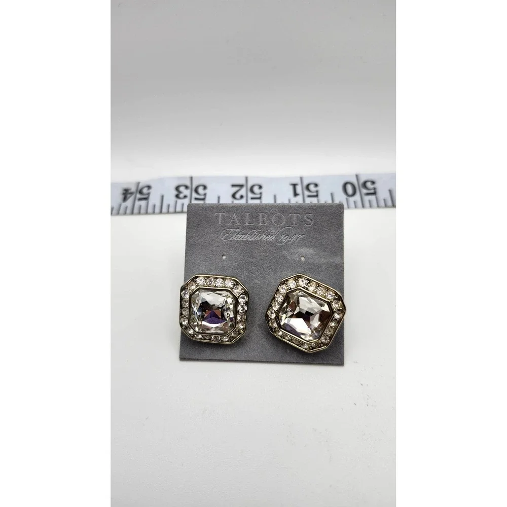 Talbots Cufflinks Mens‎ Gold Tone Rhinestone Accents Formal Accessory NWT